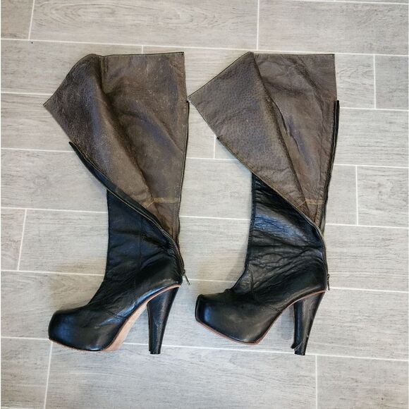 Gee Wawa Black Lesther Over Knee Platform Boot - Picture 3 of 17